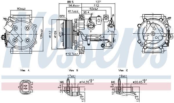 Compresor, aire acondicionado NISSENS ref. 891201