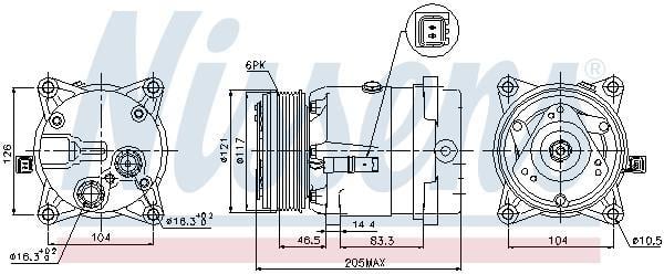 Compressor de climatização NISSENS ref. 89122
