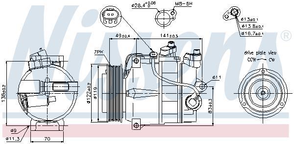 Compresseur, climatisation NISSENS ref. 89200