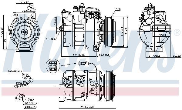 Compressor de climatização NISSENS ref. 89208