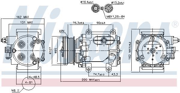 Compresor, aire acondicionado NISSENS ref. 89239
