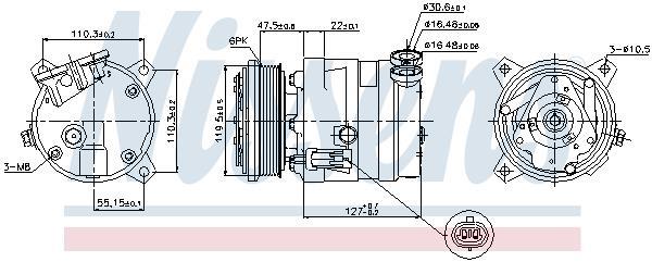 Compresor, aire acondicionado NISSENS ref. 89257