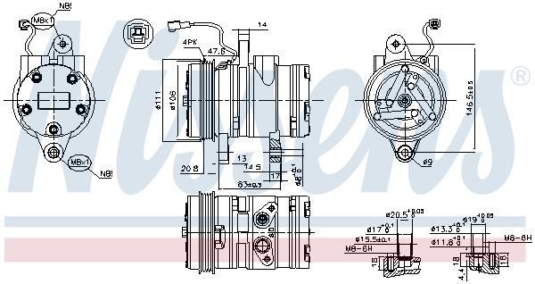 Compresseur, climatisation NISSENS ref. 89261