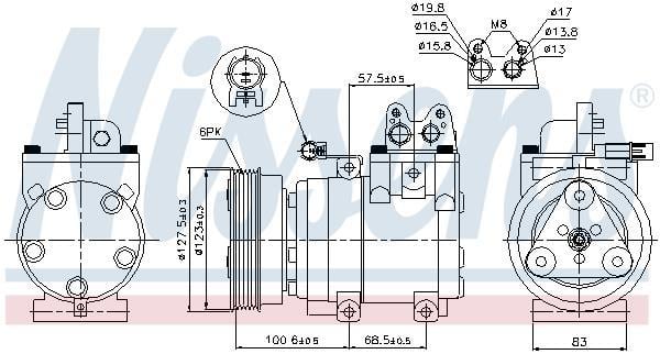 Compresseur, climatisation NISSENS ref. 89270