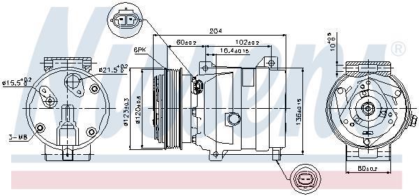 Compressor de climatização NISSENS ref. 89281