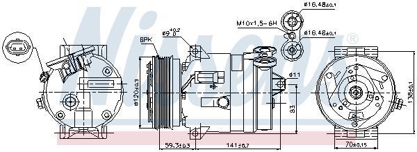 Compressor de climatização NISSENS ref. 89284