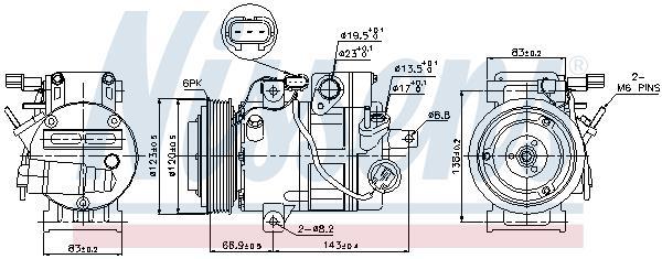 Compresseur, climatisation NISSENS ref. 89304