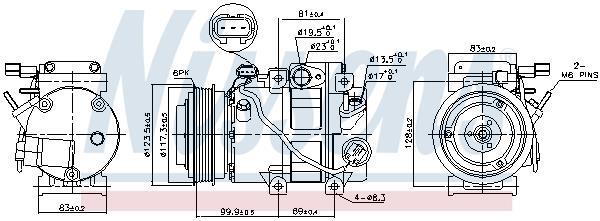 Compresor, aire acondicionado NISSENS ref. 89305