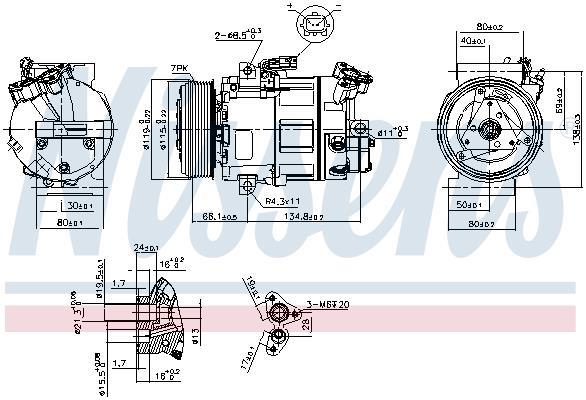 Compresseur, climatisation NISSENS ref. 89313