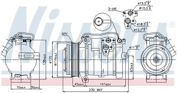 Compresseur, climatisation NISSENS ref. 89315