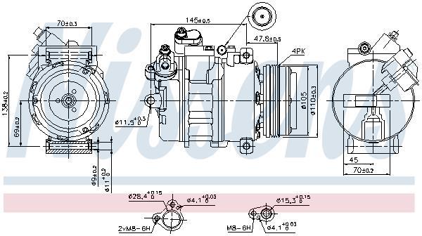 Compresor, aire acondicionado NISSENS ref. 89341