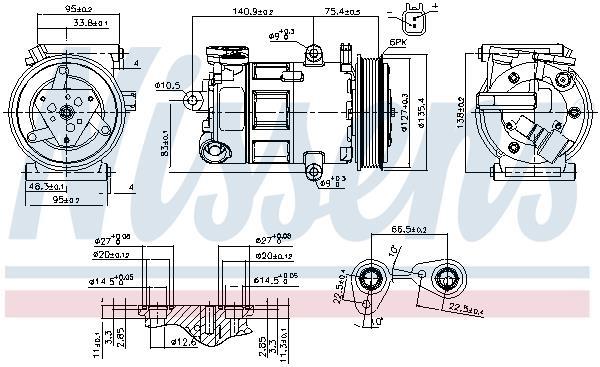 Compresor, aire acondicionado NISSENS ref. 89348