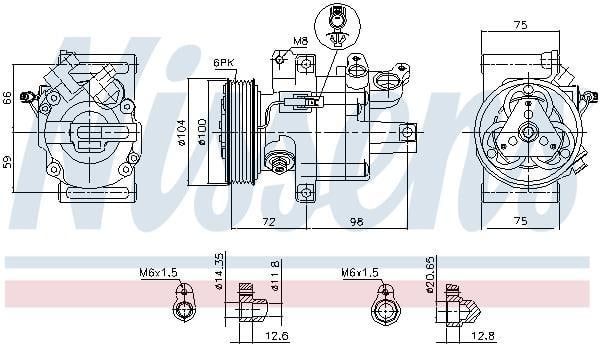 Compresseur, climatisation NISSENS ref. 89399