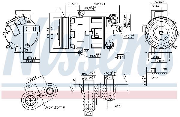Compresseur, climatisation NISSENS ref. 89400