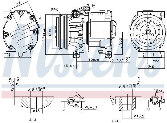 Compresseur, climatisation NISSENS ref. 89405