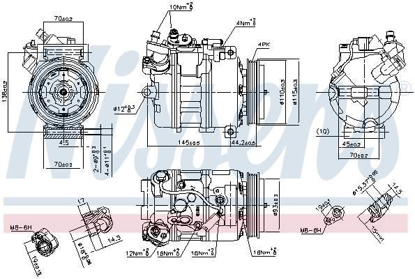 Compresseur, climatisation NISSENS ref. 89417