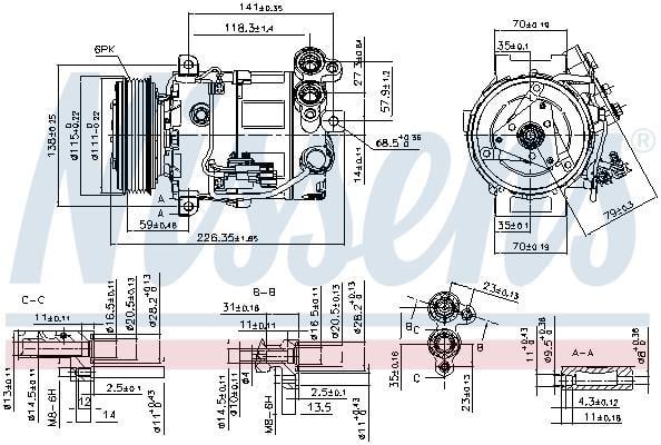Compresor, aire acondicionado NISSENS ref. 89465