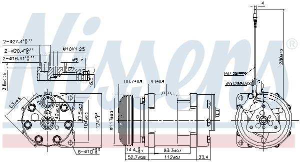 Compresseur, climatisation NISSENS ref. 89489