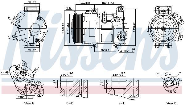 Compresseur, climatisation NISSENS ref. 89516