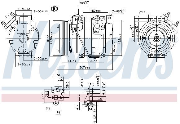 Compresor, aire acondicionado NISSENS ref. 89558