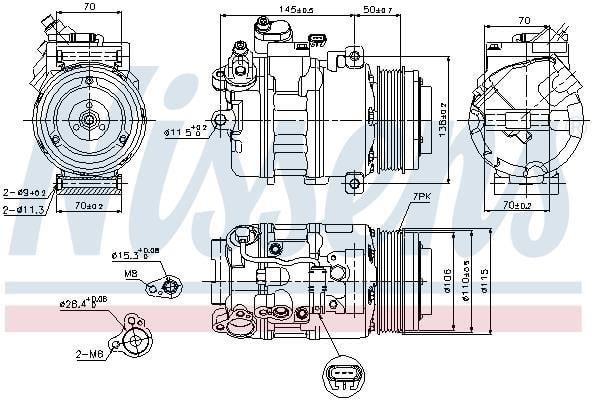 Compresseur, climatisation NISSENS ref. 89574