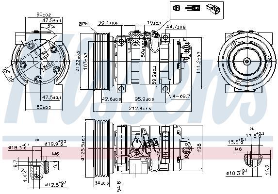 Compresseur, climatisation NISSENS ref. 89609