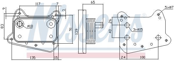 Radiador óleo motor NISSENS ref. 90581