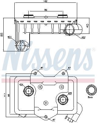 Radiador óleo motor NISSENS ref. 90597
