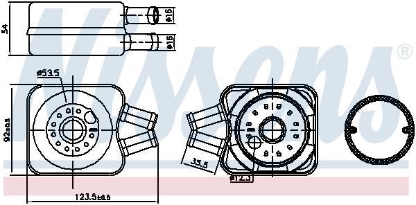 Radiador óleo motor NISSENS ref. 90607