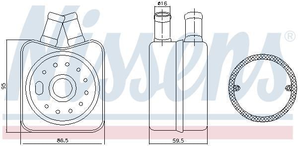 Radiador óleo motor NISSENS ref. 90608