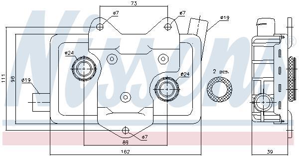 Radiateur d'huile moteur (Refroidisseur d'huile moteur) NISSENS ref. 90618