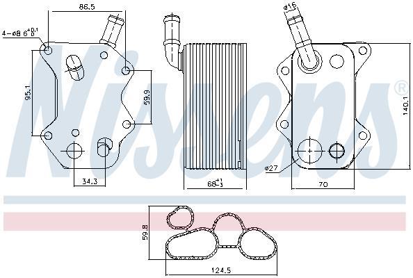 Radiador óleo motor NISSENS ref. 90660