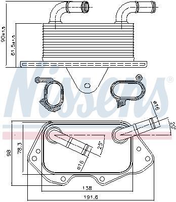 Radiador óleo motor NISSENS ref. 90662