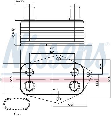 Radiador óleo motor NISSENS ref. 90675