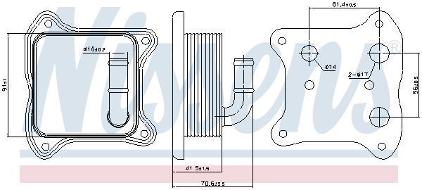 Radiador óleo motor NISSENS ref. 90680