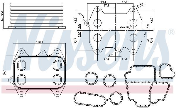 Radiador óleo motor NISSENS ref. 90681