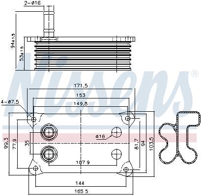Radiador óleo motor NISSENS ref. 90683
