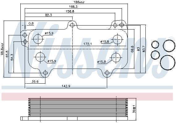 Radiateur d'huile moteur (Refroidisseur d'huile moteur) NISSENS 90684