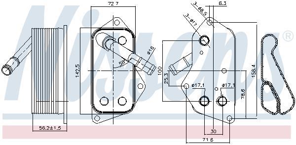 Radiador óleo motor NISSENS ref. 90689