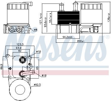 Radiador óleo motor NISSENS ref. 90696