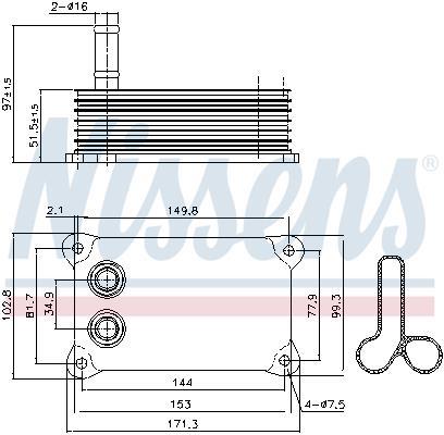 Radiateur d'huile moteur (Refroidisseur d'huile moteur) NISSENS 90698