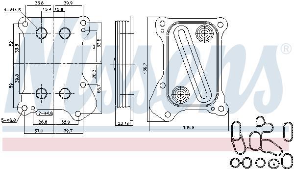 Radiador óleo motor NISSENS ref. 90700