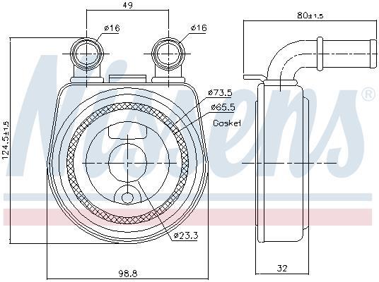 Radiador óleo motor NISSENS ref. 90701