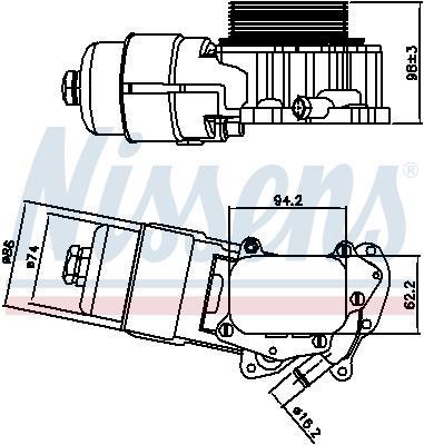 Radiador óleo motor NISSENS ref. 90703