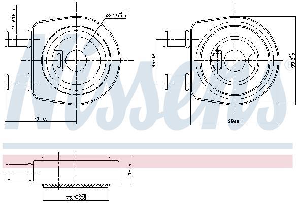 Radiador óleo motor NISSENS ref. 90704