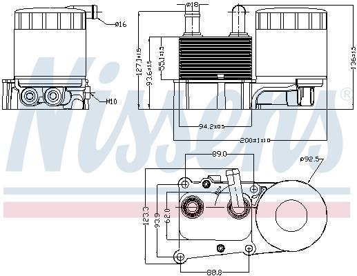 Radiador óleo motor NISSENS ref. 90706