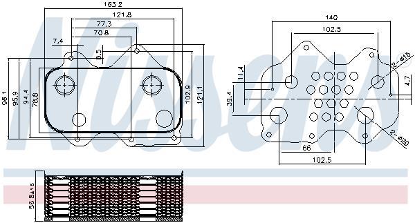Radiateur d'huile moteur (Refroidisseur d'huile moteur) NISSENS 90712