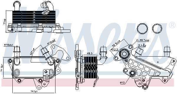 Radiador de óleo de caixa de velocidade automática NISSENS ref. 90732