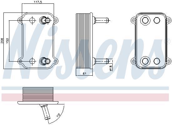 Radiador óleo motor NISSENS ref. 90735