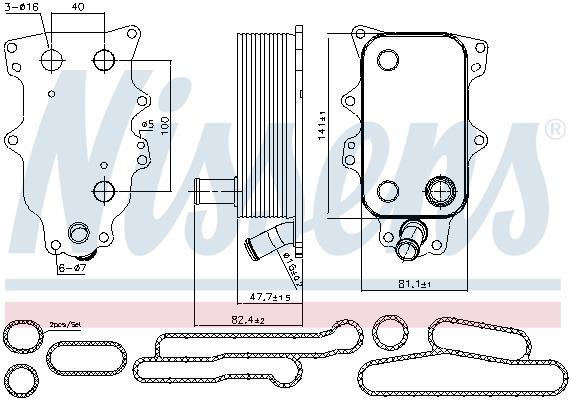 Radiador óleo motor NISSENS ref. 90737
